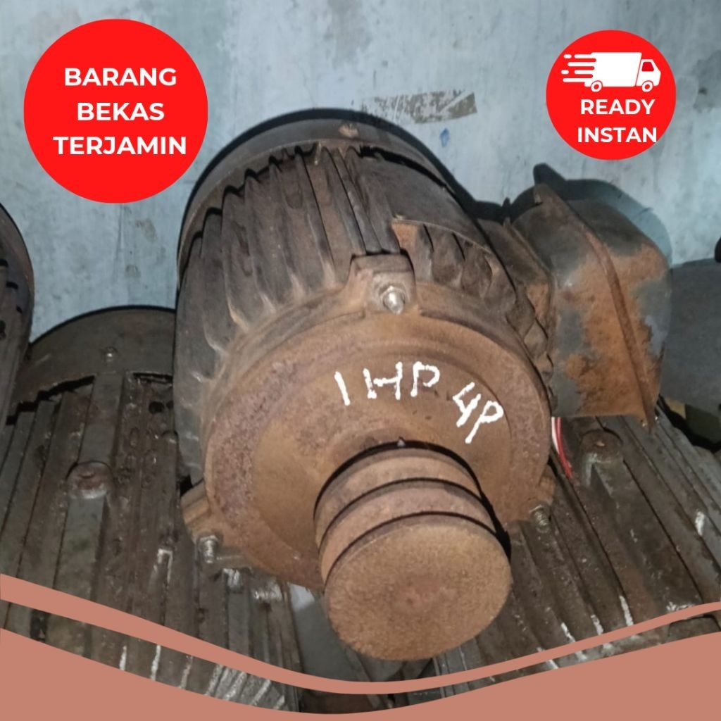 DINAMO ELEKTRO MOTOR 1 HP 3 PHASE 4 POLE RPM 1500 | KONDISI BEKAS | SUPPLIER DINAMO SURABAYA