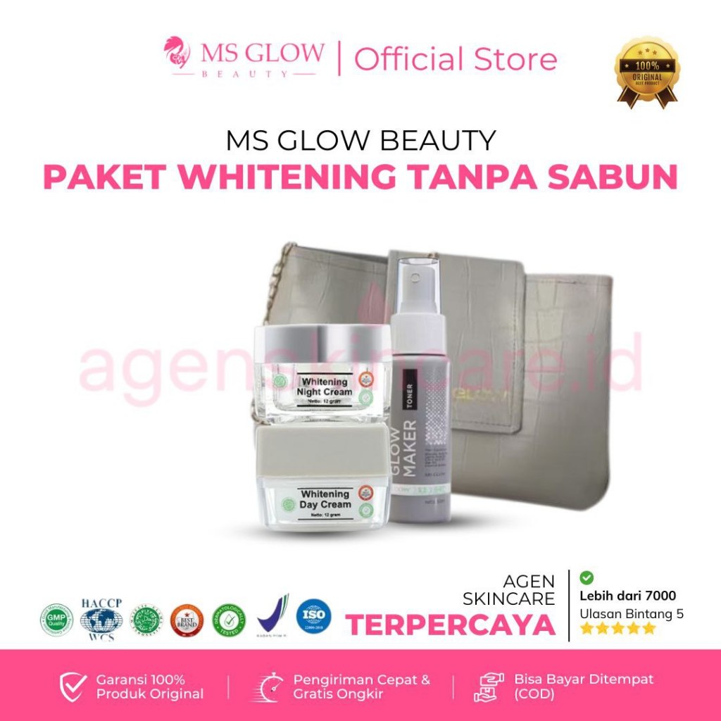 Paket 3-in-1 MS Glow Tanpa Facial Wash – Whitening / Acne / Luminous / Ultimate / DNA Ori BPOM