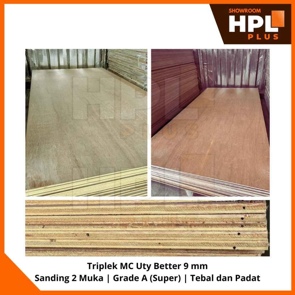 Triplek MC Uty Better 9mm | Plywood Furniture Kitchen Set Lemari | Premium Sanding 2 Muka | Pengirim