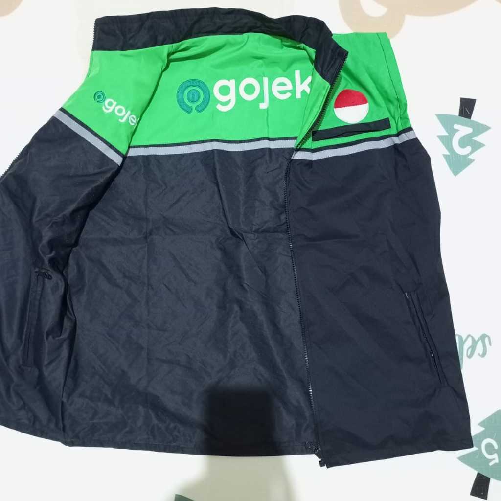 ROMPI GOJEK BOLAK BALIK GRAB SETENGAH HITAM NO BUSA BAHAN WATERPROOF ADEM DIPAKE