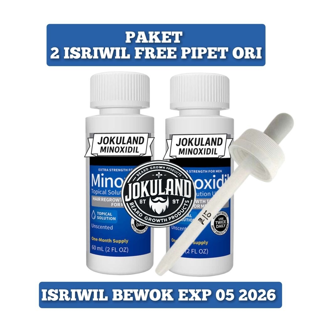 [JOKULAND] 2 BOTOL BEWOK ISRIWIL - 60 ml Original Penumbuh Rambut Botak M Botak Genetik