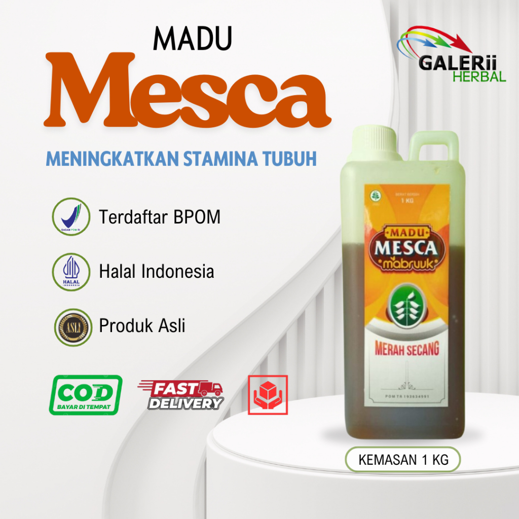 Madu Mesca Mabruuk 1 kg Madu Murni / Madu Merah Secang Mabruuk