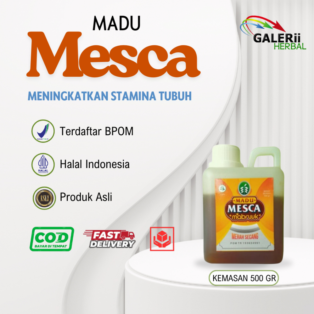Madu Merah Secang Mabruuk 500 gram Madu Mesca Mabruuk