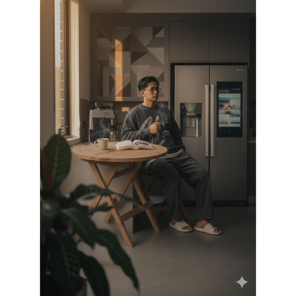 Meja Bulat kayu jati Asli Kualitas garden Jepara