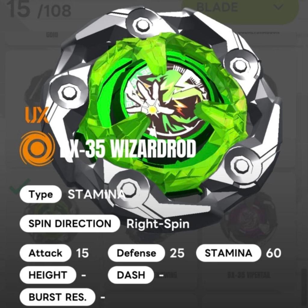 Promo Besar Beyblade X - Bx 35 Blade Wizard Rod Green