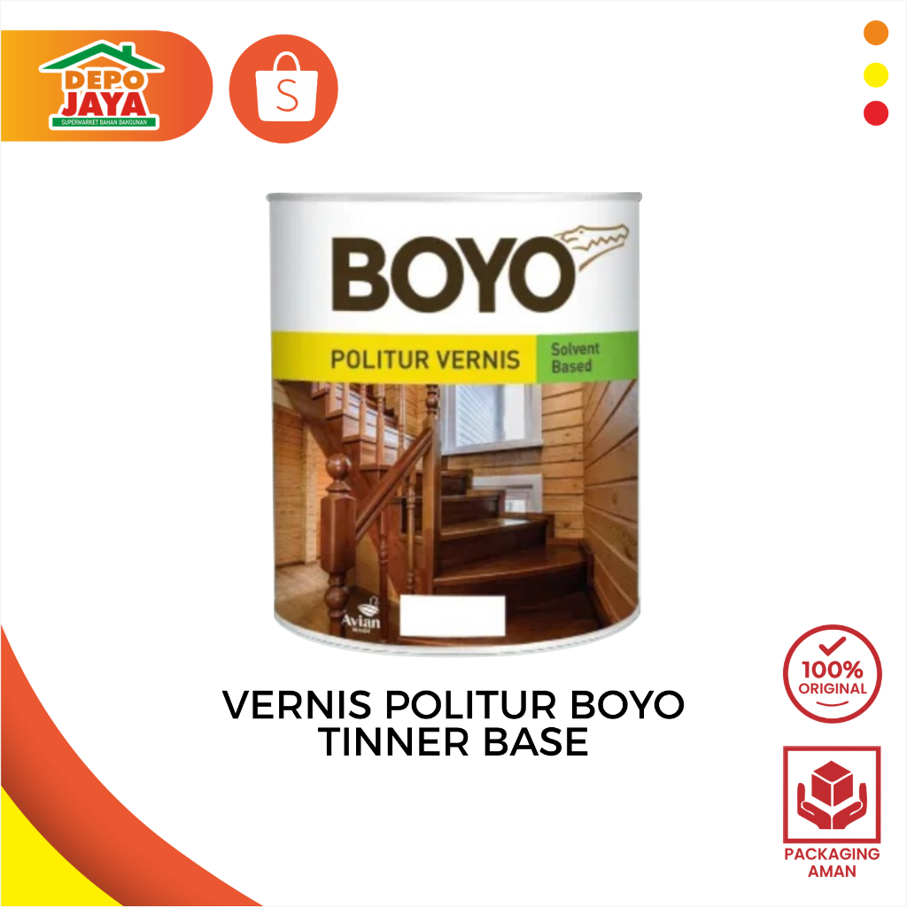 VARNIS KAYU POLITUR BOYO TINNER/WATER BASE 1 LT / 0,5 LT