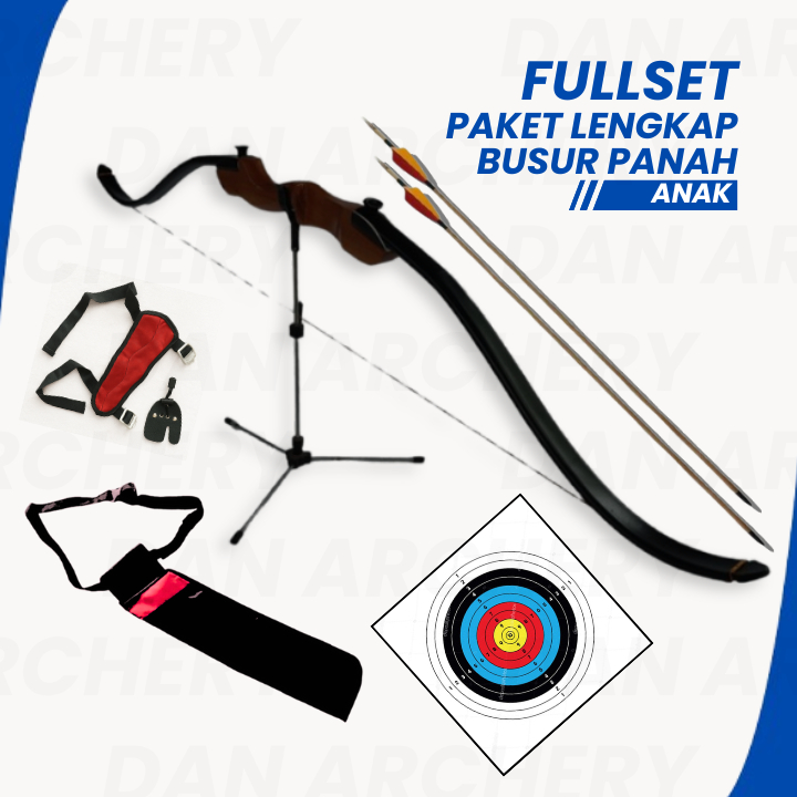 Fullset Busur Panah Anak SD SMP Pemula Model Recurve