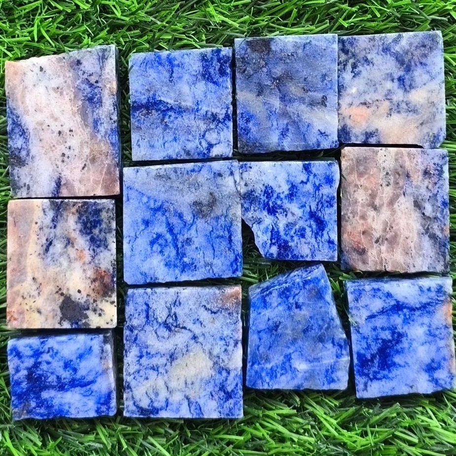 Bahan Batu Blue Sodalite / Bongkahan Batu Blue Sodalite / Natural Blue Sodalite