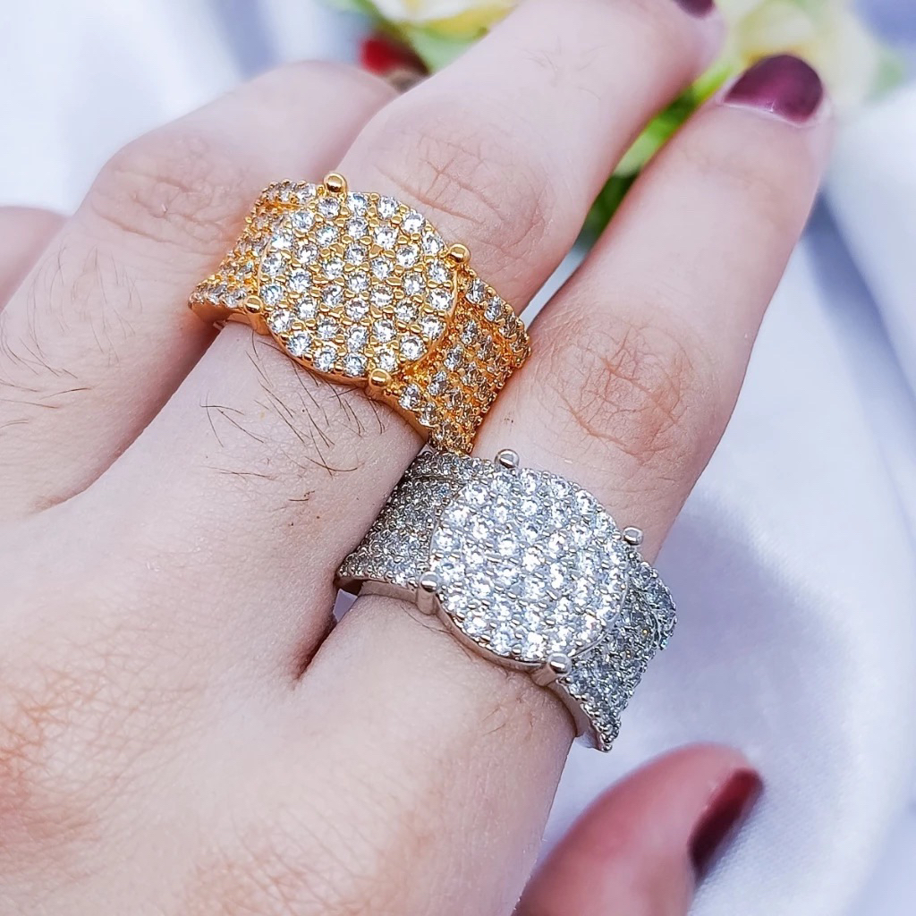 Cincin Wanita Permata Besar Cincin Kondangan Wanita Mewah Cantik Simple Elagant