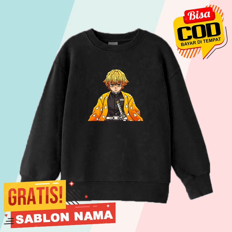 Sweater Anak Agatsuma Zenitsu Demon Slayer / Jaket Anak Laki Laki & Perempuan Agatsuma Zenitsu Demon