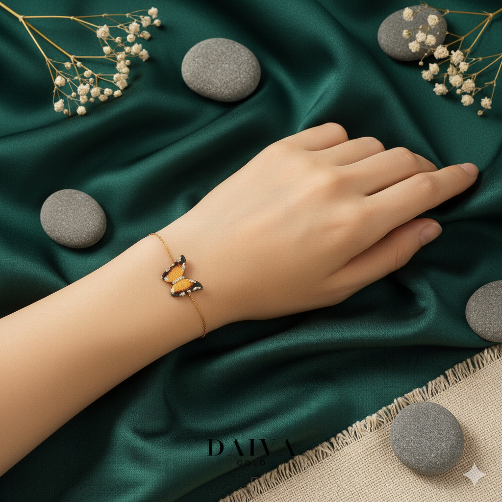 [FLASH SALE] [NEW] Gelang Emas Asli Acela Butterfly Kadar 750/17K - Gelang Serut (IB)