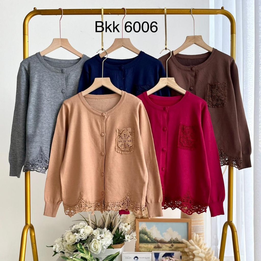 BKK 6006 / GROSIR ATASAN RAJUT IMPORT , PGMTA, ISI 5 PCS BY SUGAR