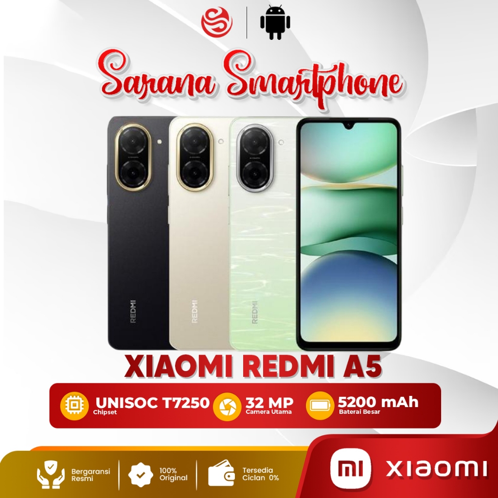 Xiaomi Redmi A5 4/128GB | Kamera AI 32MP | Layar 120Hz | Baterai 5200mAh | 1 Jutaan | Garansi Resmi