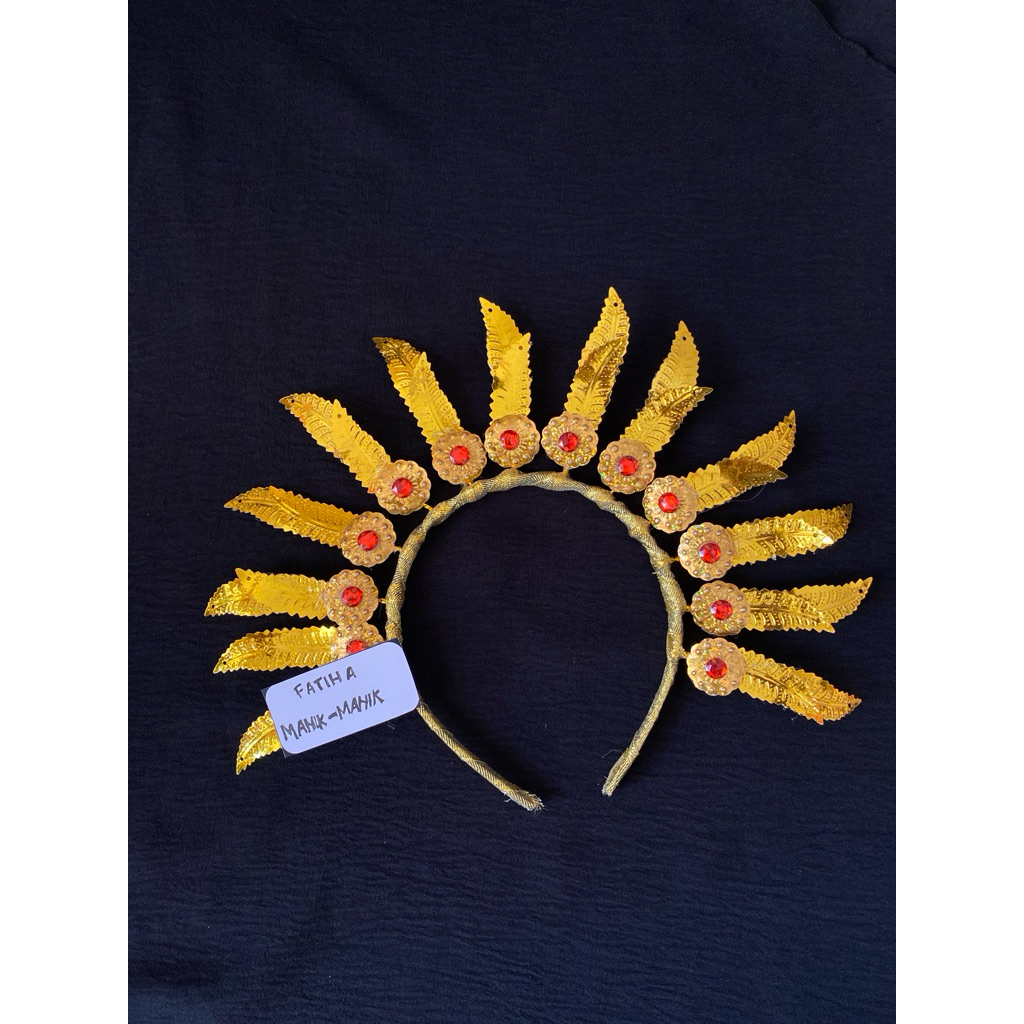 Hiasan Kepala Tari Tradisional Emas / Aksesoris Kepala Kostum Anak