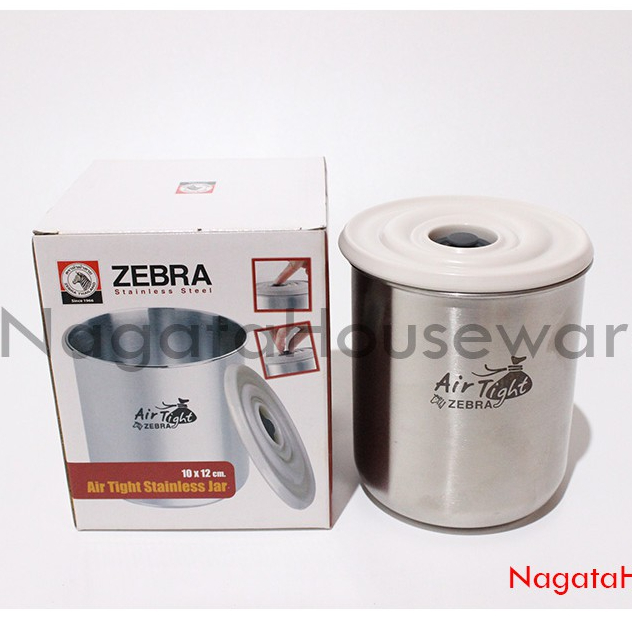 Toples Kue Kering Stainless / Toples Stenlis / Toples Imlek / Air Tight Stainless Jar Zebra 110253