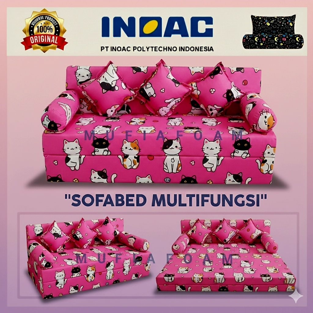 PROMO‼️SOFABED INOAC ASLI DENSITY 23 BONUS BANTAL&GULING  ANTI KEMPES