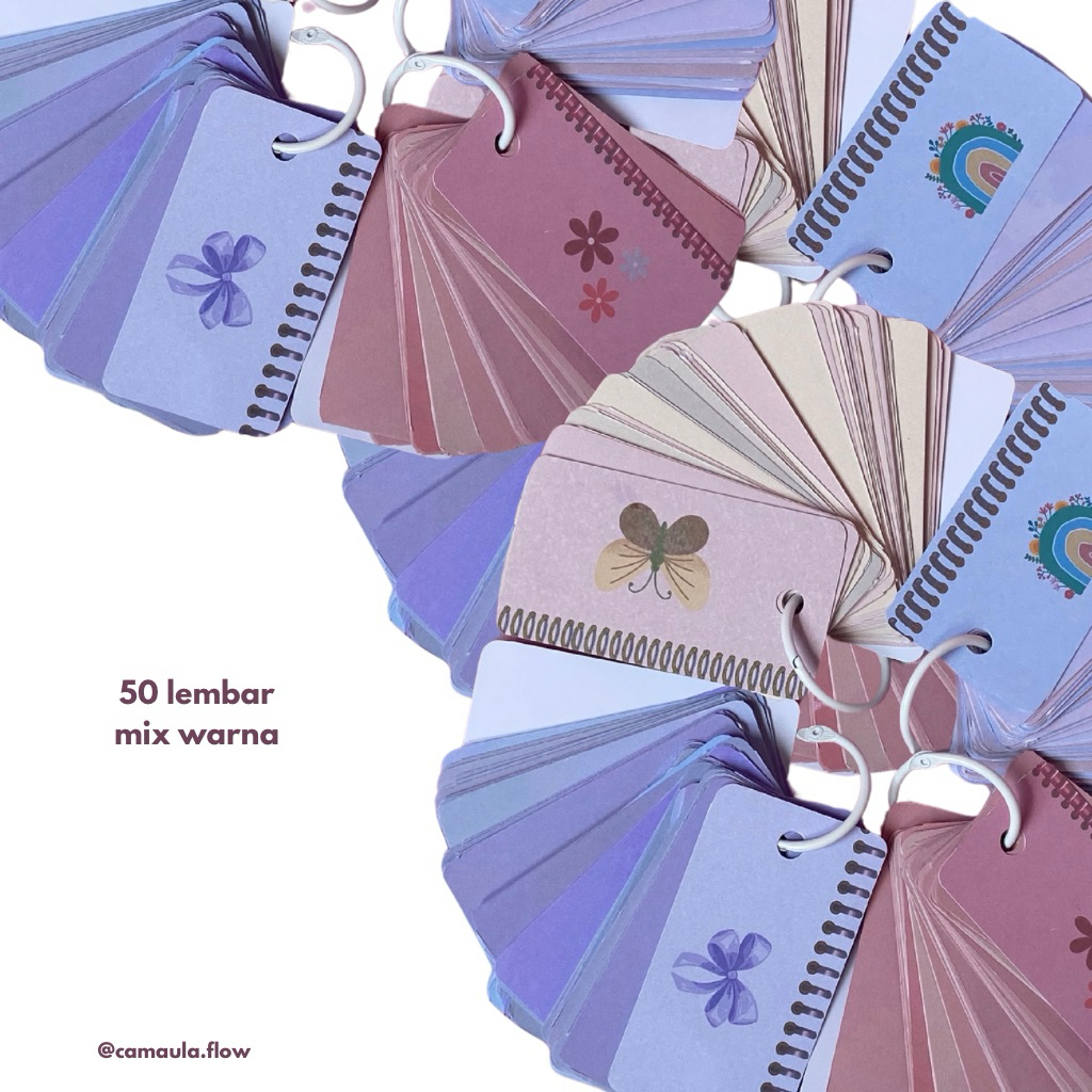 Flash Card Polos | Memo Gantung | Flash Card Pastel | Flash Card Keychain