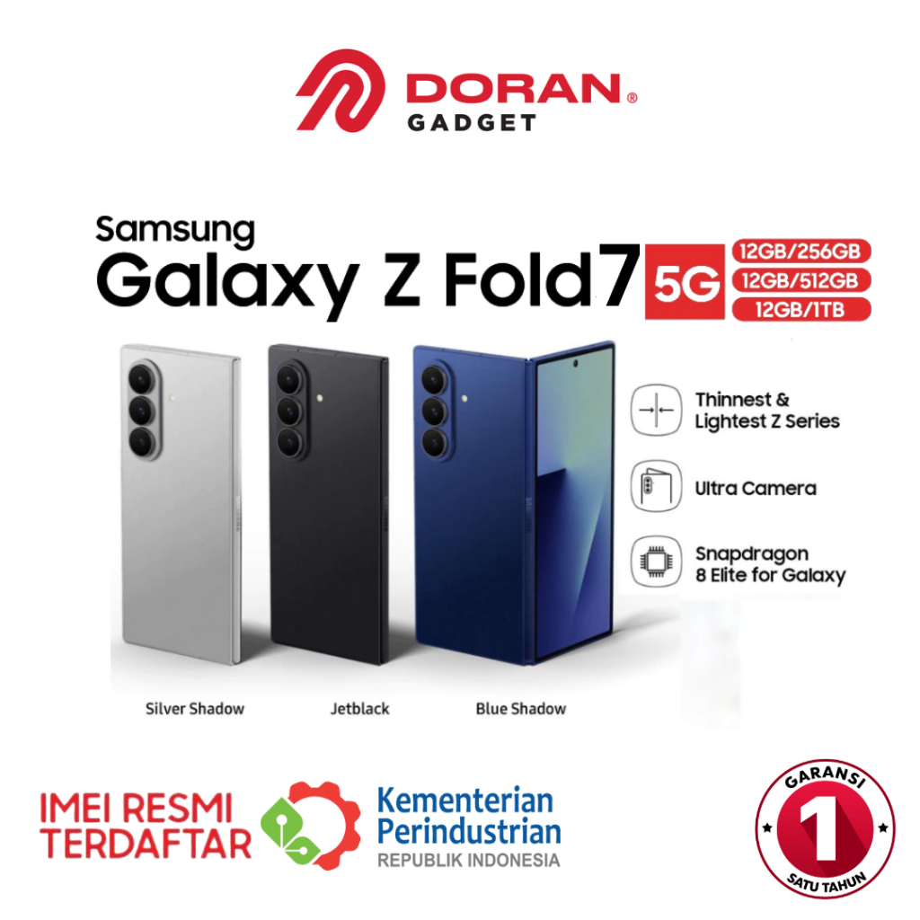 Samsung Galaxy Z Fold 7 Z Fold7 5G 12/256GB 12/512GB 12/1TB - Garansi Resmi 1 Tahun