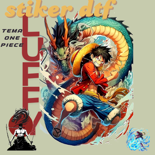 STIKER SABLON DTF anime ONE PIECE SETRIKA SABLON CUSTOM ANIME DTF PRINTING TEMA ONE PIECE