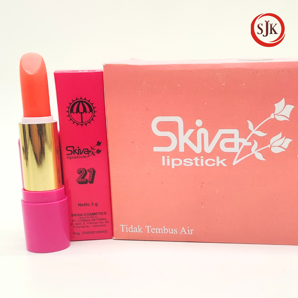 Lipstik Skiva 21 Seri 500 Original Warna Peach Orange Matte Halal BPOM