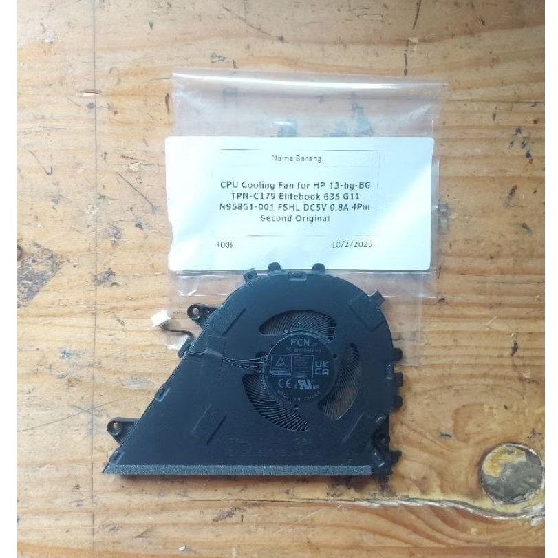 CPU Cooling Fan for HP 13-bg-BG TPN-C179 Elitebook 635 G11 N95861-001 FSHL DC5V 0.8A 4Pin Second Ori