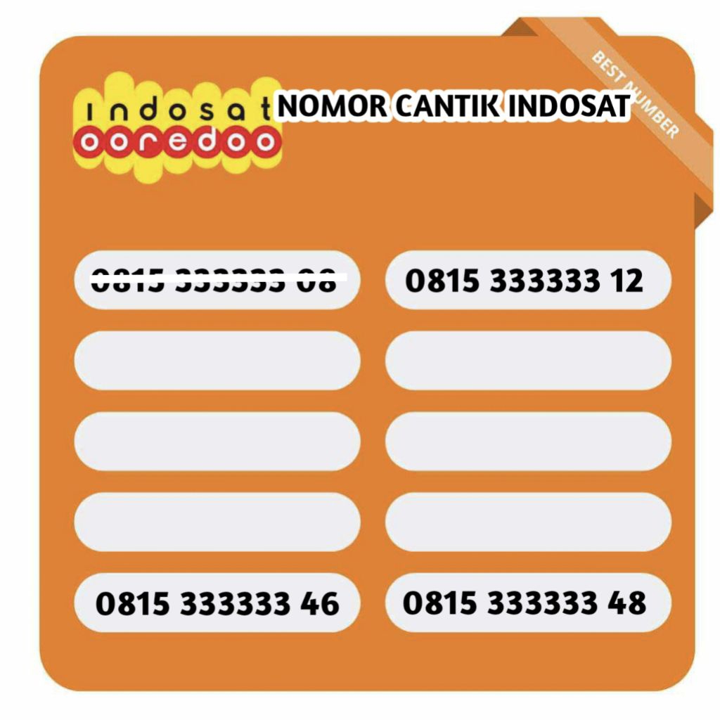 PERDANA INDOSAT CANTIK HEXA 333333