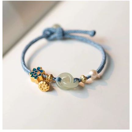 Gelang Mutiara Giok Wanita Anti Karat Modis