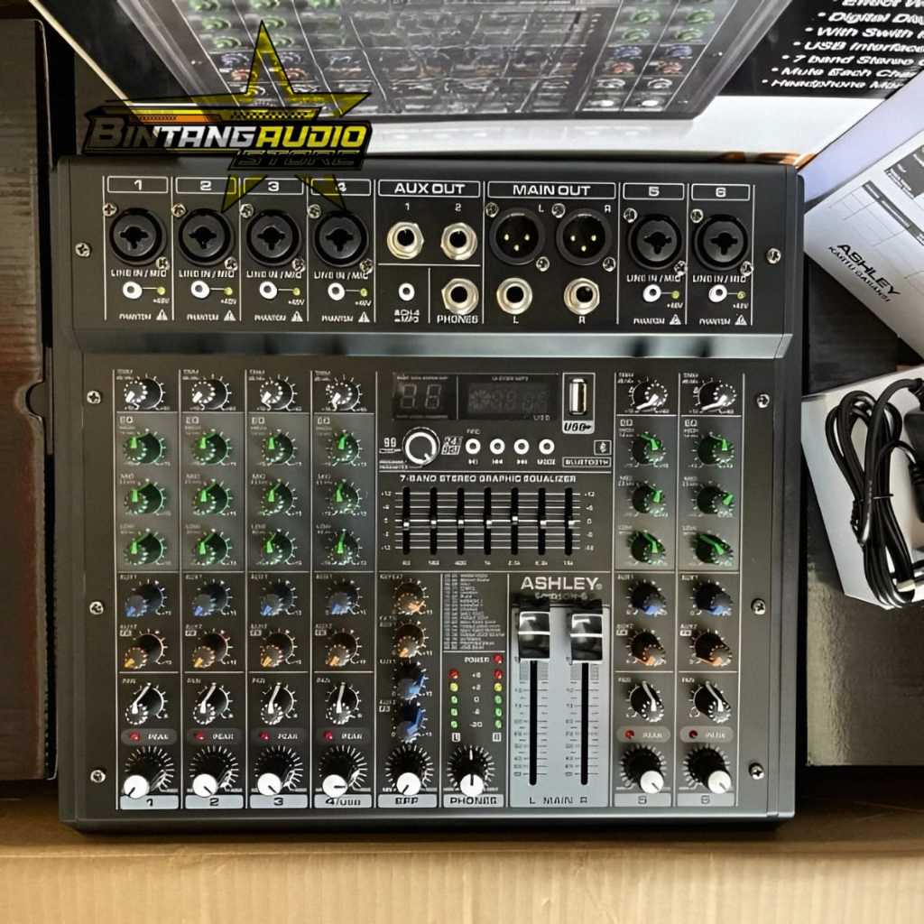 MIXER ASHLEY SAMSON 6 / Mikser 6 Channel SAMSON 6 USB Bluetooth Efek 99 DSP