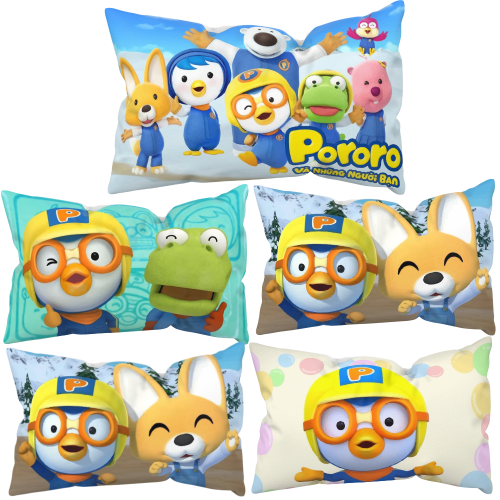 Sarung Bantal Tidur Anak (Sarung) Motif Kartun Ukuran 45x35 cm Motif Pororo by.Shafiyyah sarban