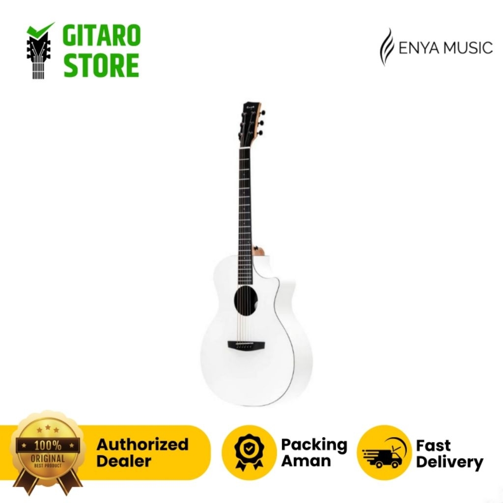 Gitar Akustik ENYA XO EGA White Guitar Acoustic Enya X0 Ega Wh With Bag Original