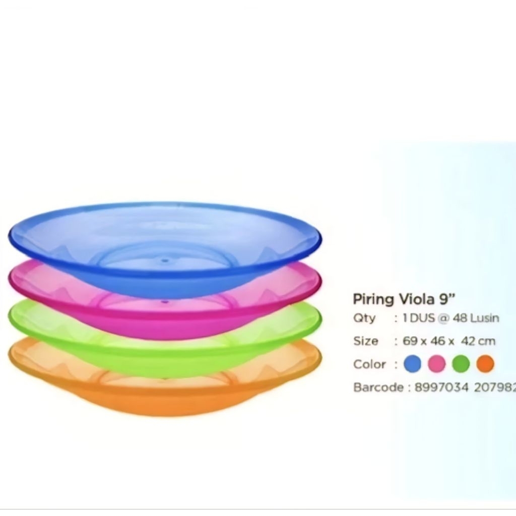 (6PCS) PIRING MAKAN PLASTIK 9 INCHI VIOLA