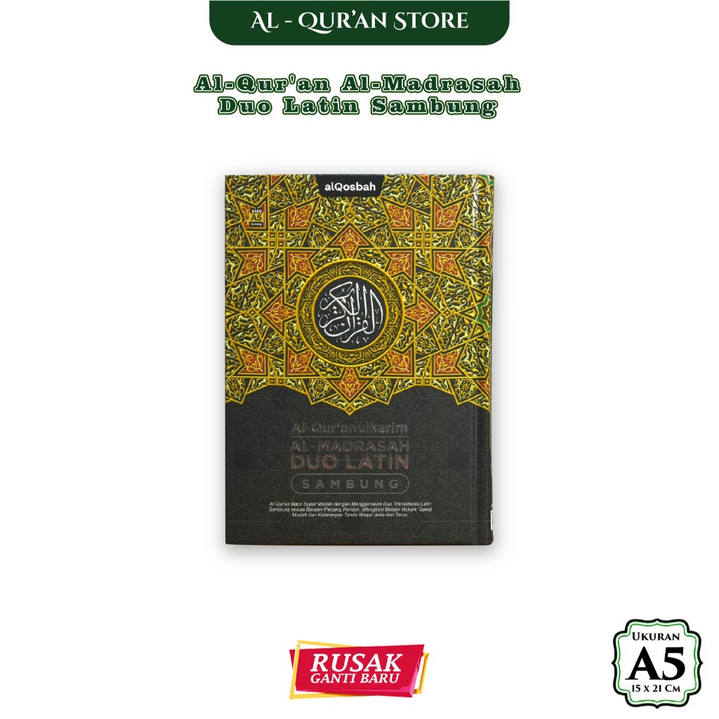 Alquran Custom Nama Sendiri Duo Latin Al Madarasah Sambung Alqosbah A4 Dan A5 Terjemah Tajwid Warna