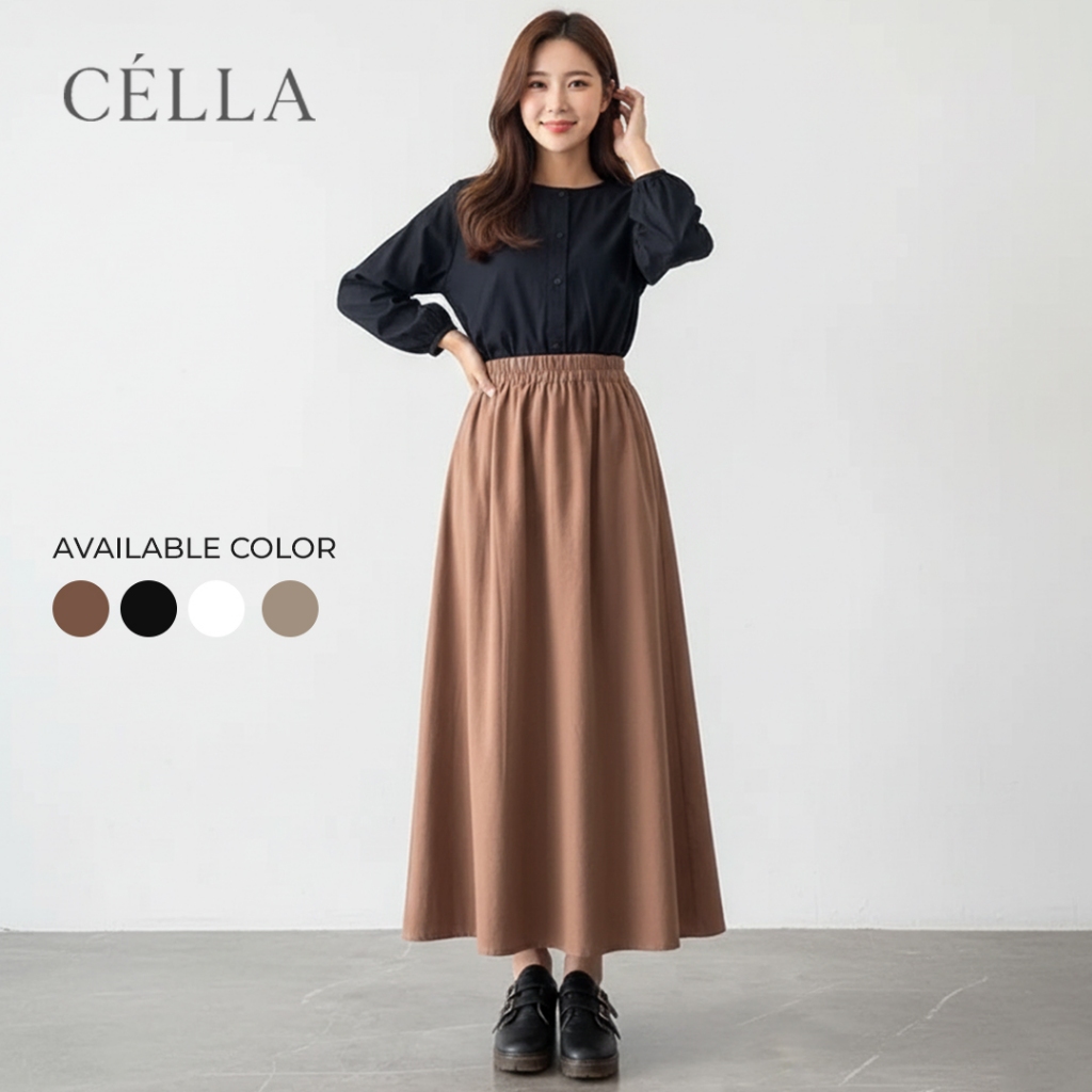 Rok Polos Panjang Katun Premium