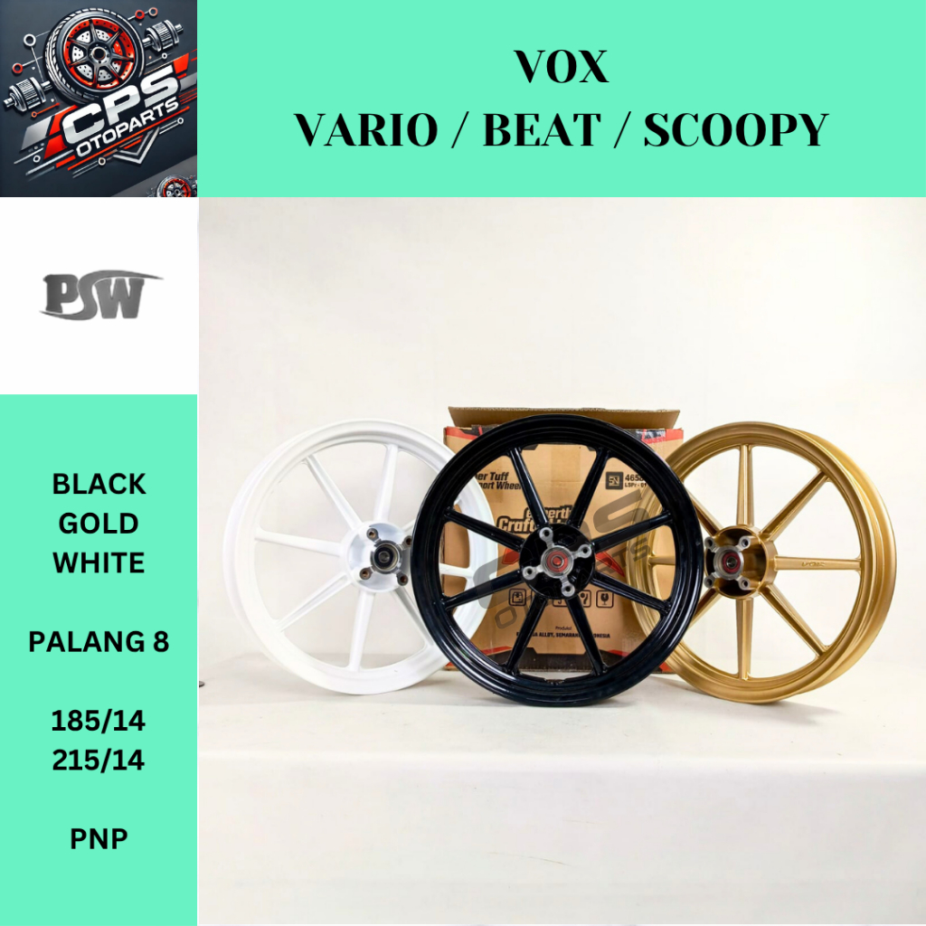 Velg VOX Palang 8 Beat / Vario 110 / Vario 125 / Vario 150 / Scoopy Ukuran 185/215 Ring 14