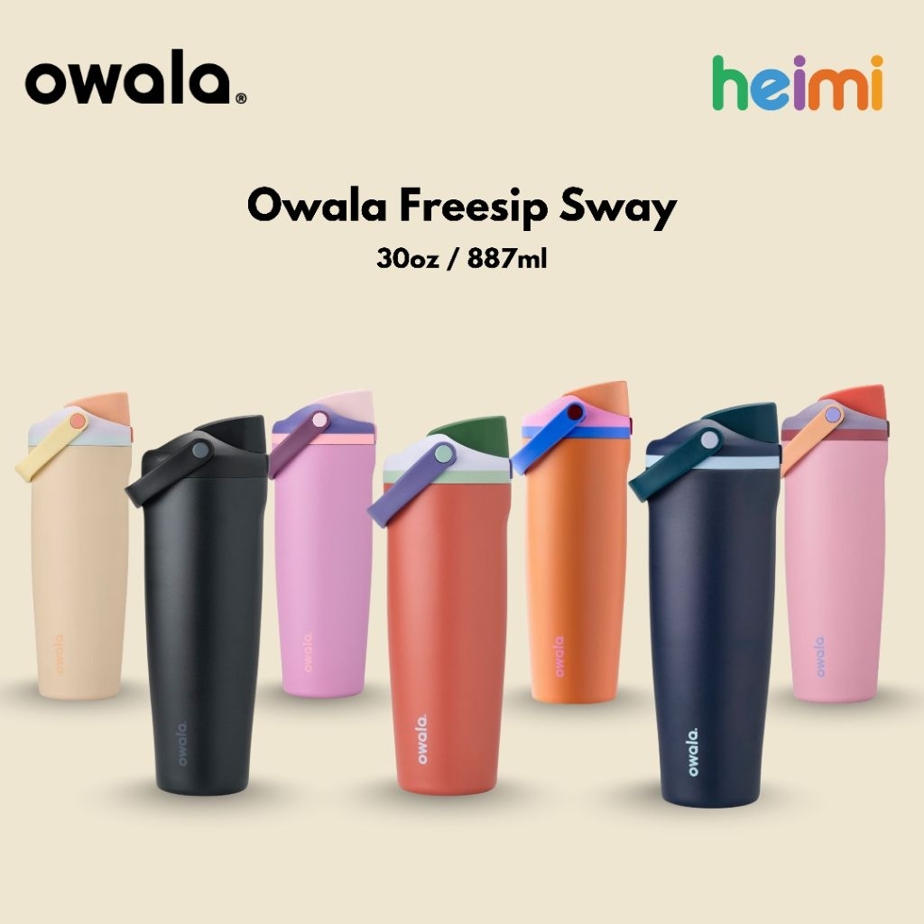 Owala Freesip Sway Water Bottle 30oz/890ml Tumbler Stainless Vacuum cup Tahan Panas Dingin 12 Jam