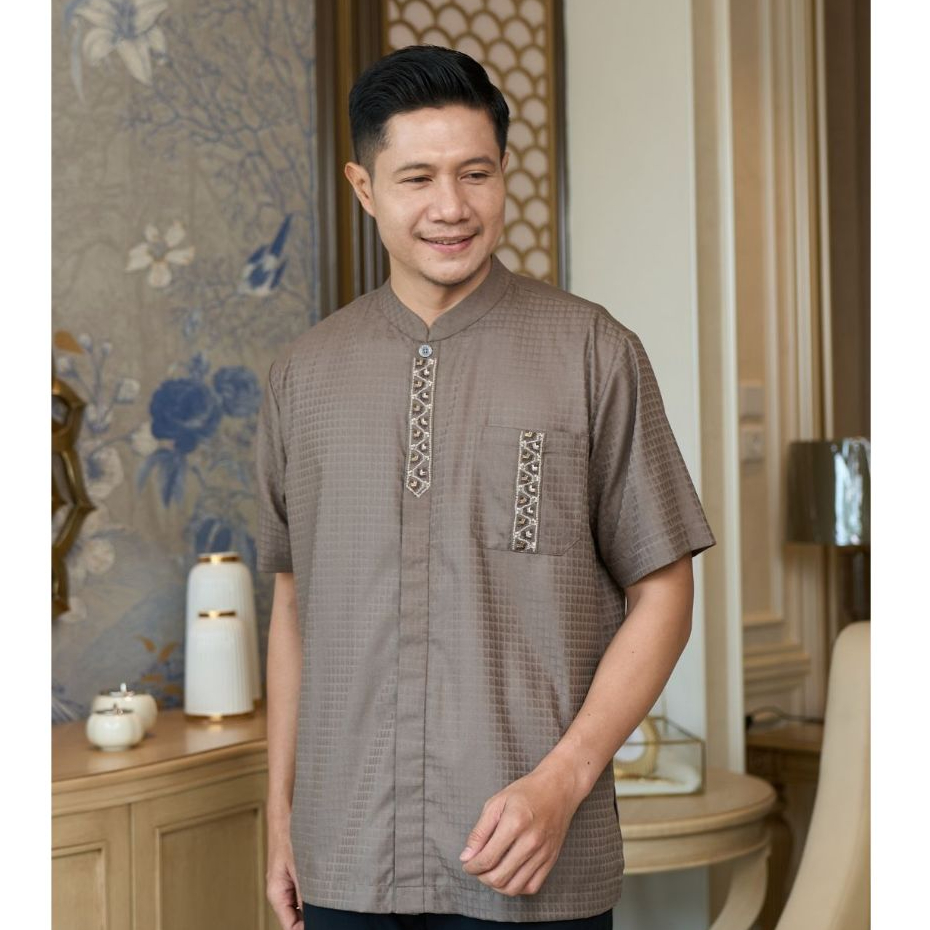 Ranti - Ruvi Koko - Koko Pria Lengan Pendek - Koko Coklat