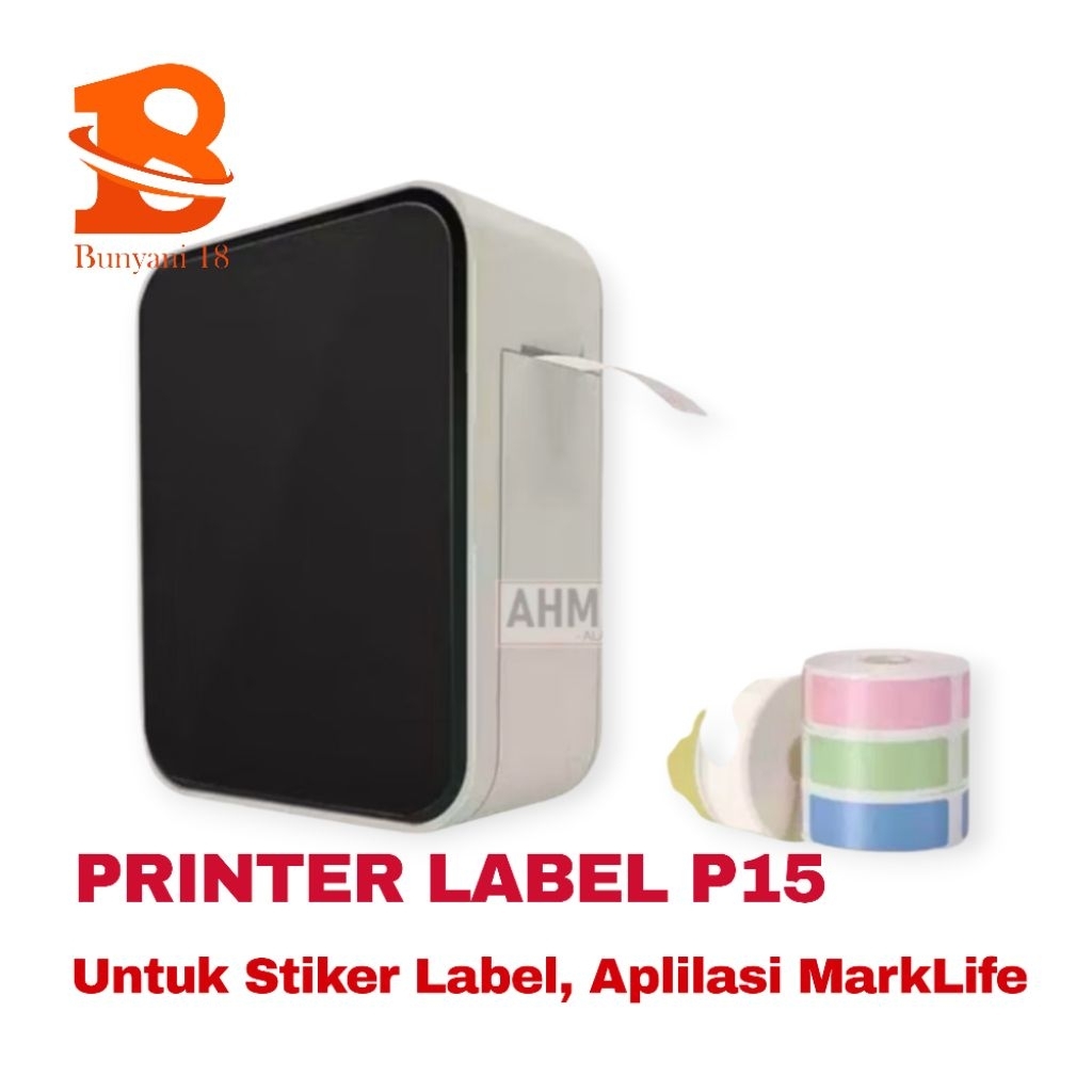 PORTABLE MINI THERMAL LABEL PRINTER P15 LABEL MAKER WIRELESS BLUETOOTH STICKER STIKER PRINTER LABEL 