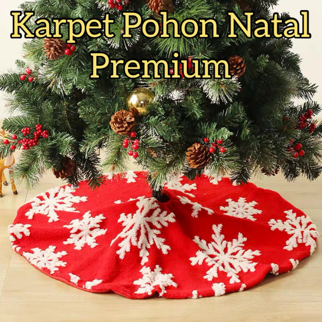 90CM Karpet Pohon Natal Model Salju Snow Blanket / Alas Pohon Natal