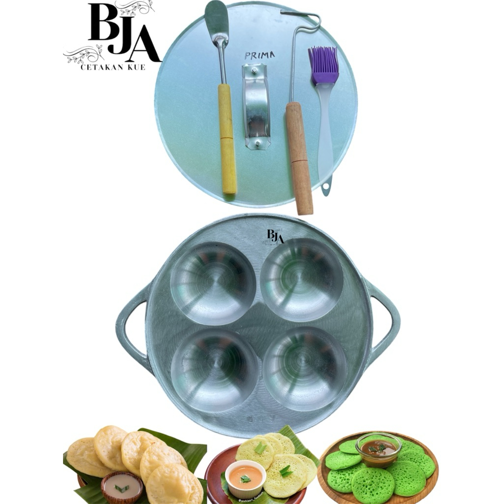 Cetakan Serabi 4 Lubang Kaki Kecil, apem selong cetakan kue serabi anti lengket