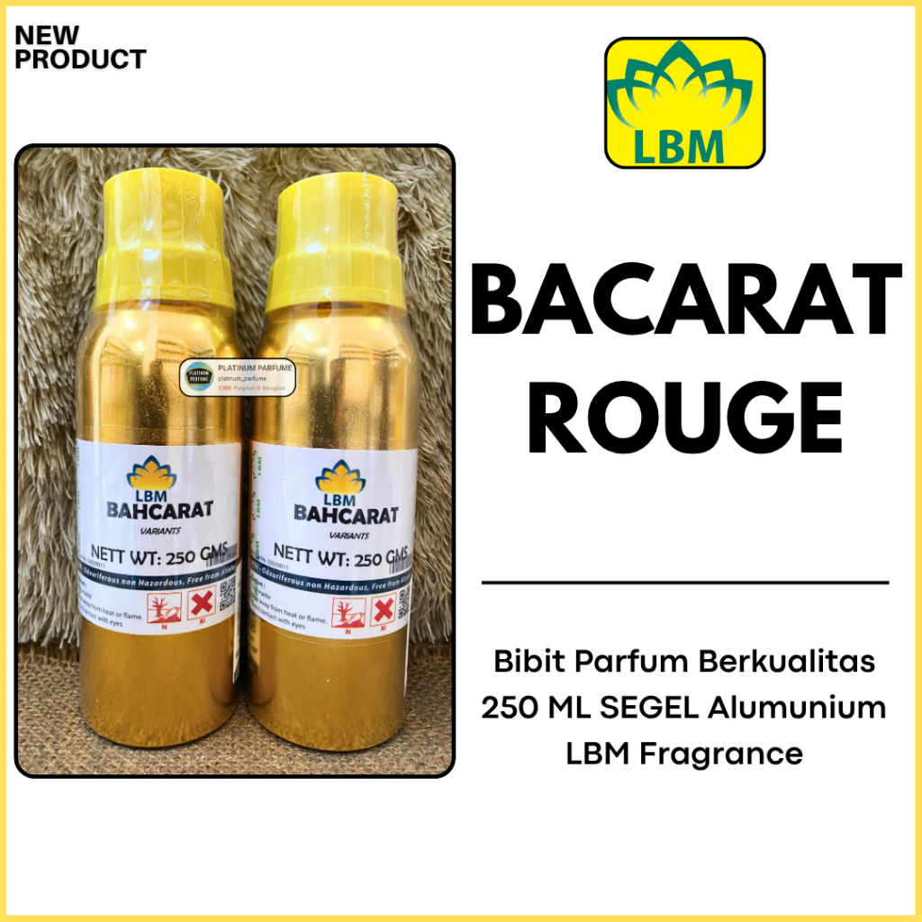 BACCARAT ROUGE Murni SEGEL 250 ML Alumunium LBM Fragrance - Parfum Bibit - Male BACCARAT ROUGE BY KE