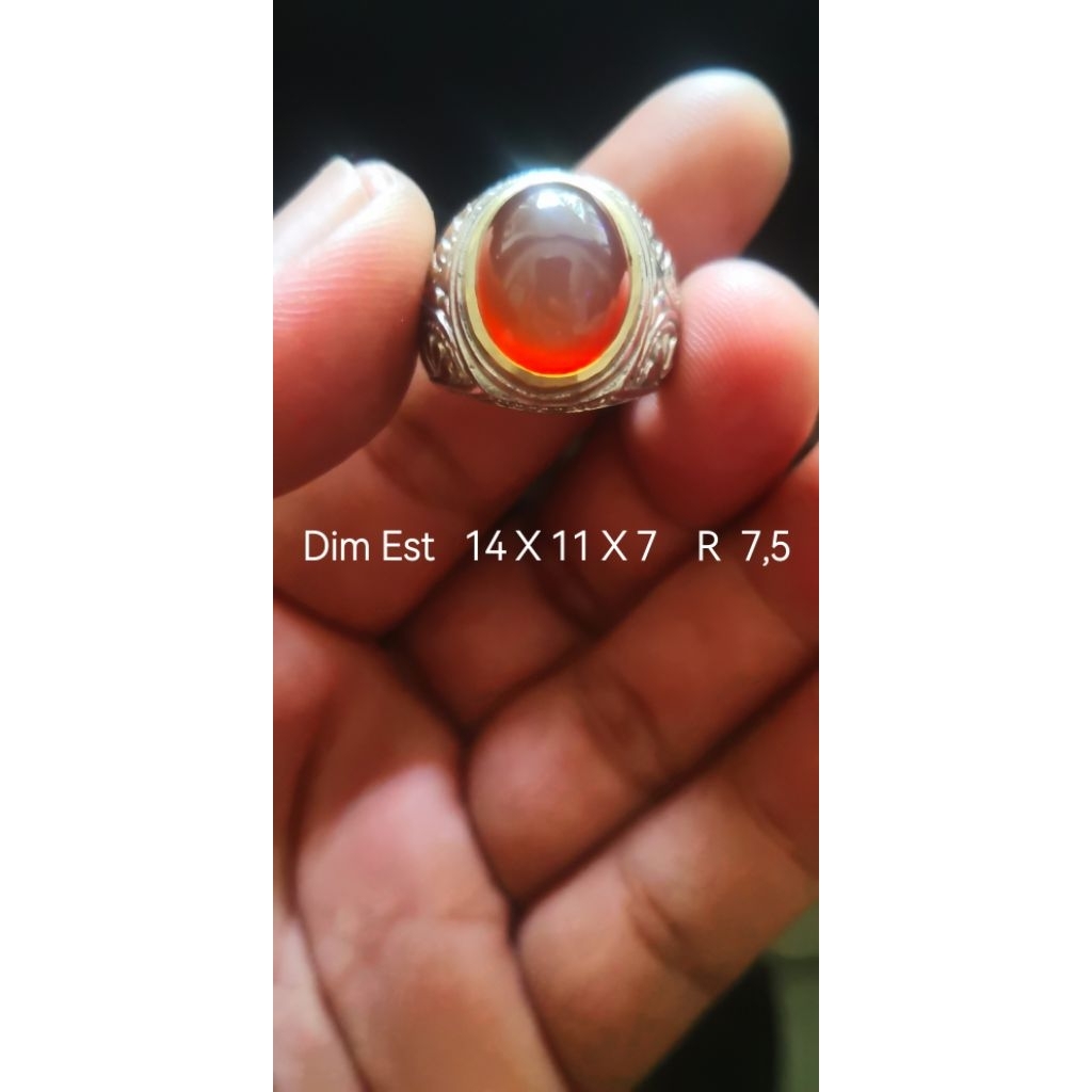Cincin batu akik Natural Anggurr Obi Nukleus kristal Alas merah BUKAN Bacan kalimaya pirus ruby safi