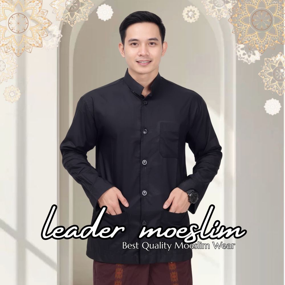 Koko Haibah Hitam Polos Lengan Panjang Koko Habaib Koko Habibi Murah Baju taqwa