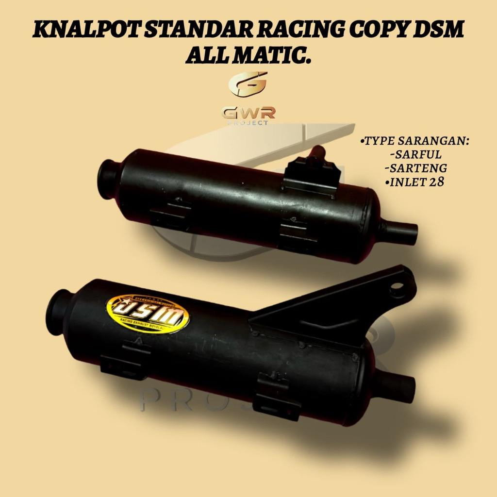 KNALPOT STANDAR RACING COPY DSM TERMURAH TYPE KINOCHI AL MATIC BEAT VARIO MIO SCOOPY PCX 160