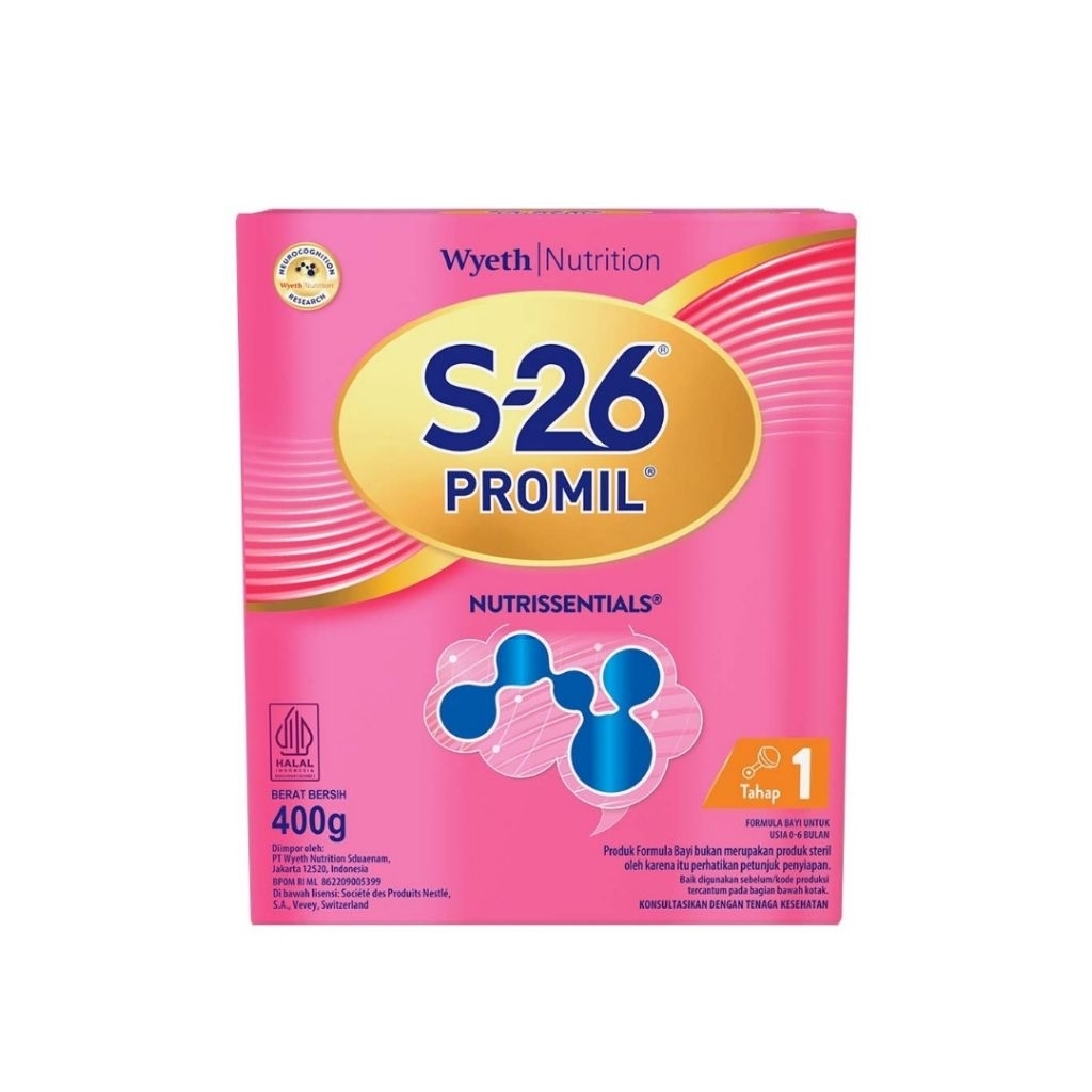 S-26 Promil Tahap 1 Susu Bubuk Formula Bayi 0-6 Bulan 400 g 