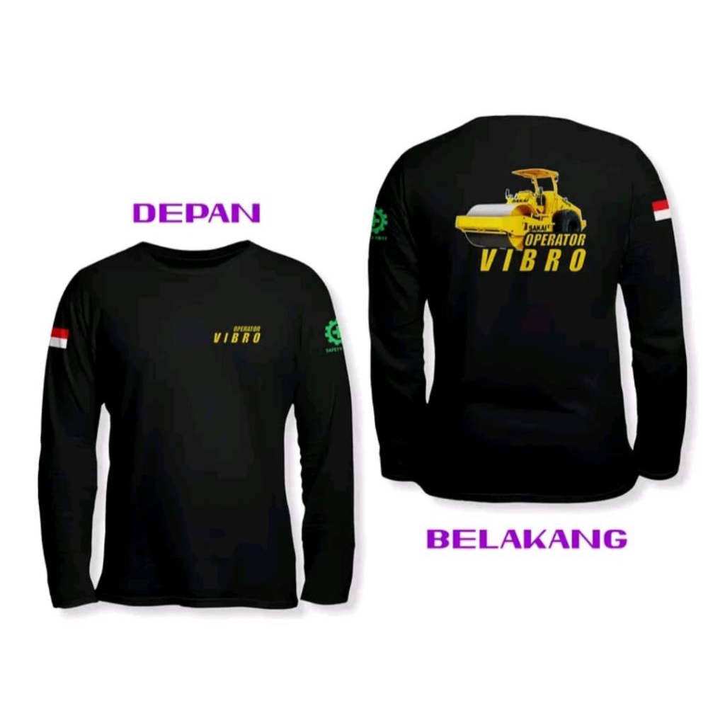 Koas T-shirt Lengan Pajang OPERATOR VIBRO _ Unisex Kaos Hitam Peria Dan Wanita kekinian