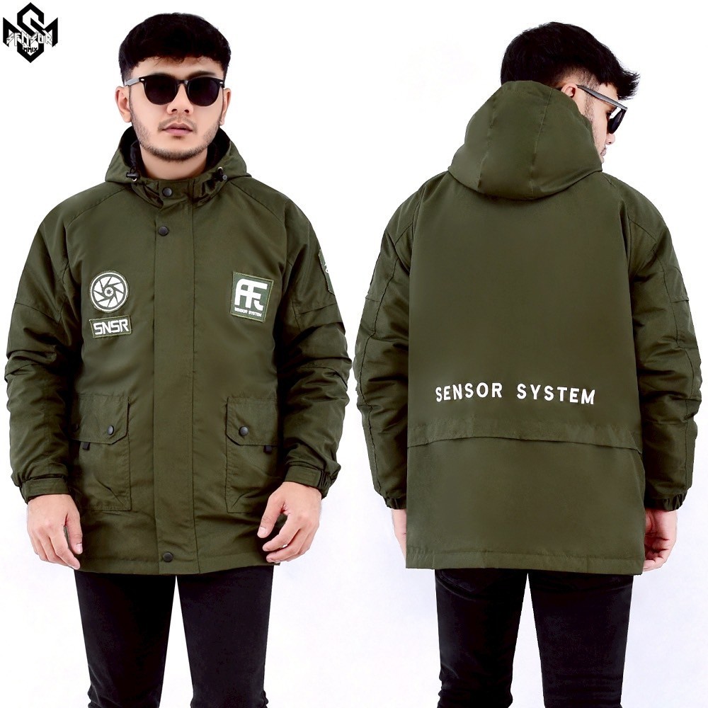 TANS - Jaket Parka Taslan Bordir Korean Style Pria Wanita Parka Waterpoof Original Sensor