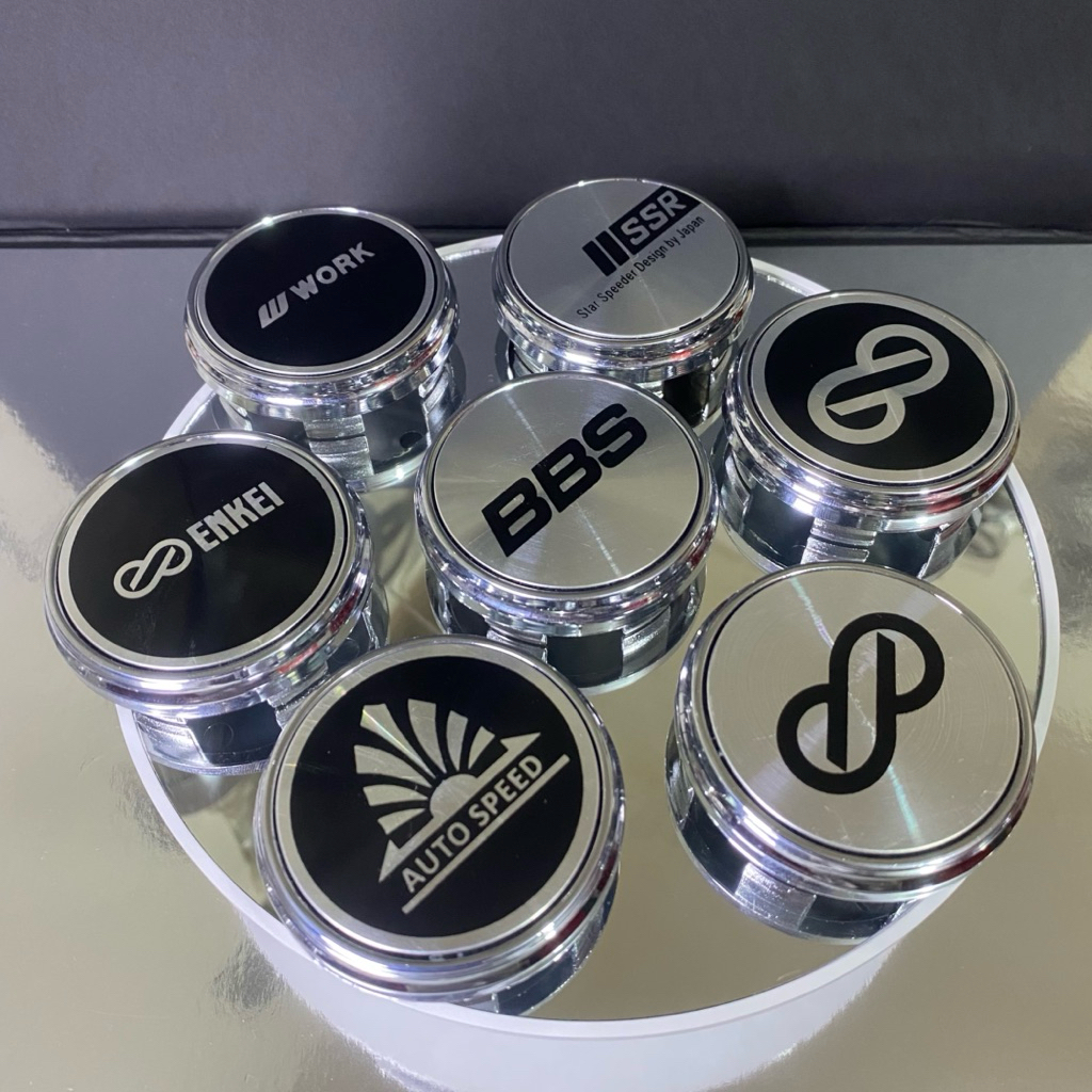 Dop roda tutup velg racing motif enkei ssr wwork auto speed bbs chrome diameter 6,4 cm harga 1pcs
