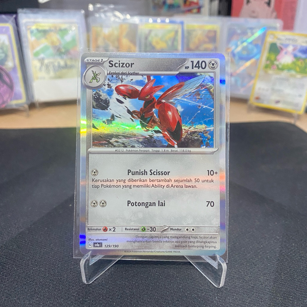 Scizor 129 /190 Holo Foil sv4a 1 TCG Pokemon Harta Berkilau 2024 Indonesia