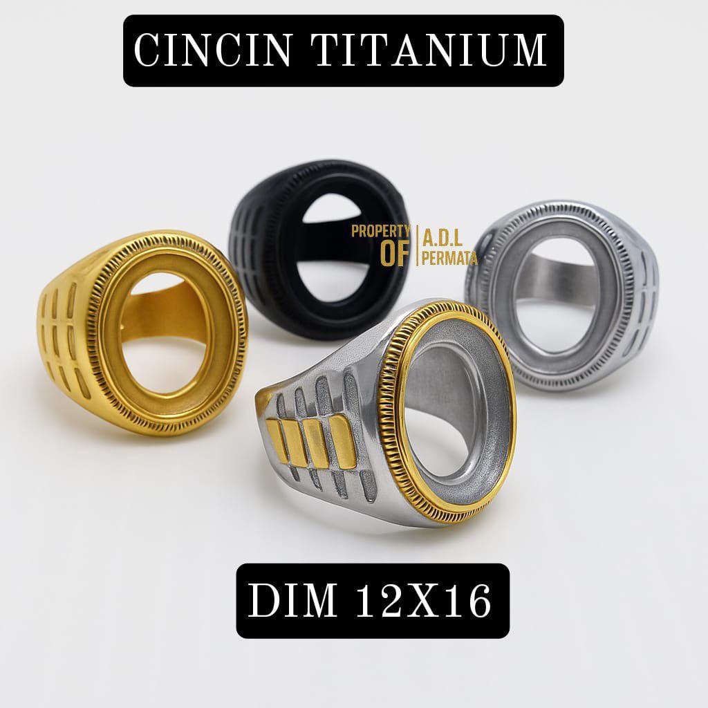 Emban Ring Cincin Titanium Dim 12X16