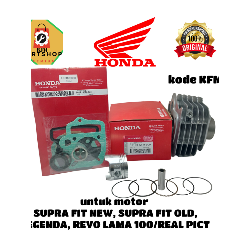BLOK SEHER+TOP SET ORIGINAL HONDA_KFM_SUPRA FIT NEW,SUPRA FIT OLD,LEGENDA,REVO LAMA100,REAL PICT_ORI